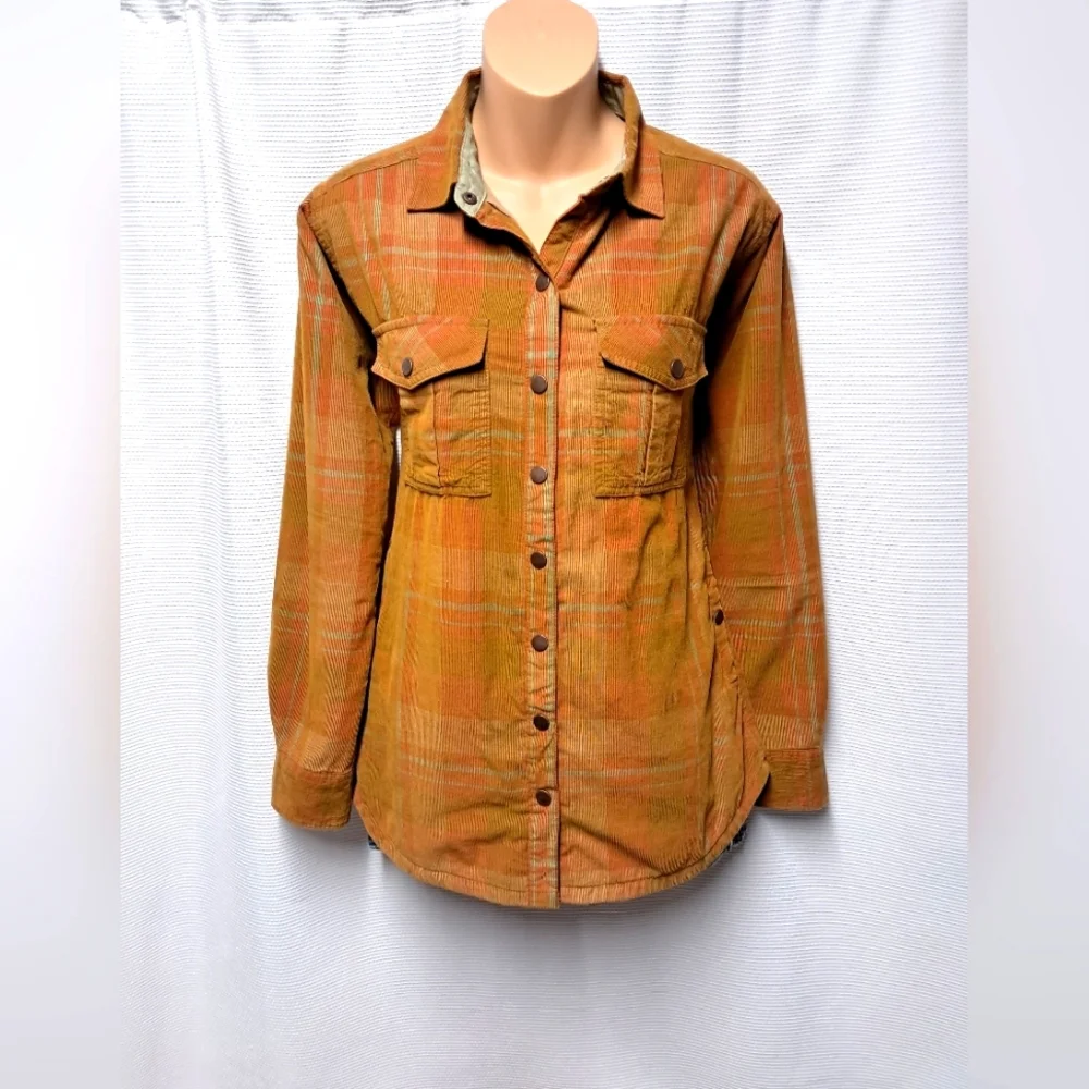Women's Prana Curdoroy Button Down Plaid Blouse Size XS - Picture 2 of 4